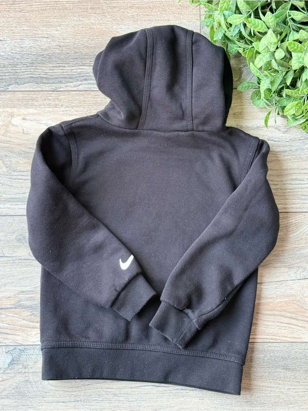Nike Black Kids Pullover Hoodie with Red Logo